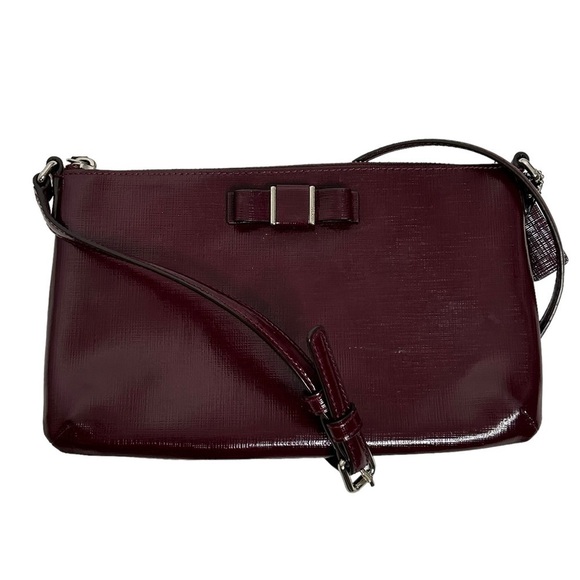 Coach Handbags - Coach Burgundy Patent Leather Crossbody Bag